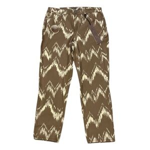 New Hannah Denim Ikat Size 10 Brown Ankle Length Pants